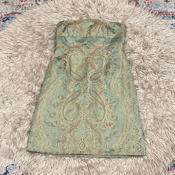 Kay Unger New York Strapless silk blend dress 12 - Picture 1 of 4